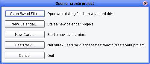 Open or create project
